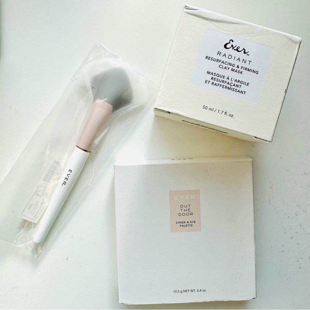NEW EVER Brush Cheek Blush Eye Shadow Palette Clay Face Mask Makeup Bundle Set